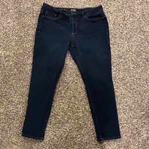 a.n.a Women's Deep Navy Mid-Rise Skinny Jeans Size 16